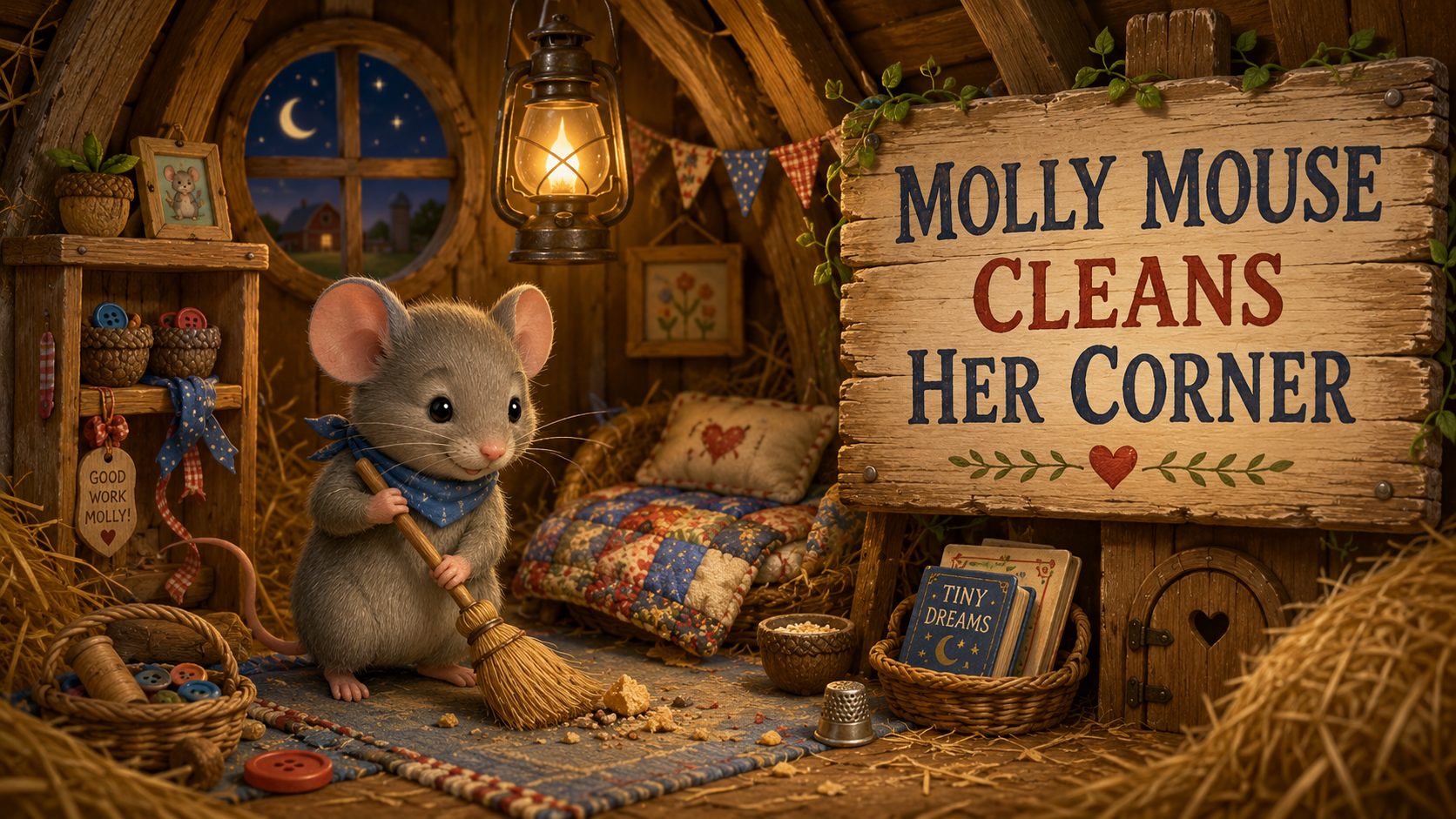 Molly Mouse Cleans Her Corner